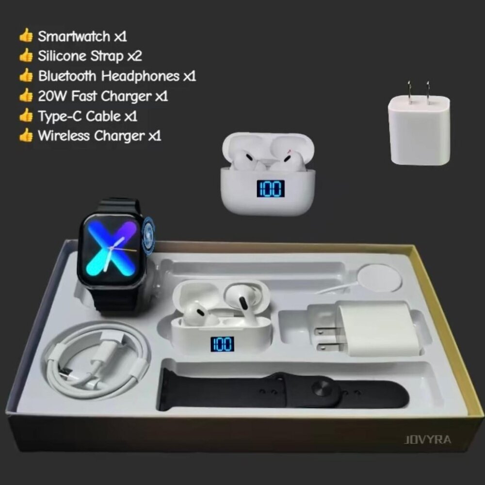 🔥 X9 Smartwatch + Wireless Earbuds Combo | Fitness Tracker, Bluetooth, Heart Ra